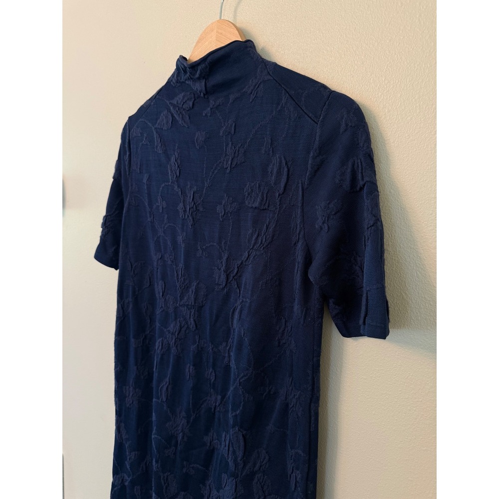 Lafayette 148 New York Floral Jacquard Mock Neck Wool Knit Dress XS - Picture 7 of 8